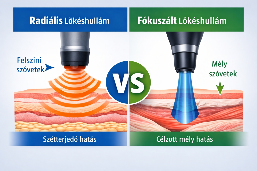 radiális vs fókuszált lökéshullám különbség – felszíni szétterjedő és mély célzott hatás összehasonlítása